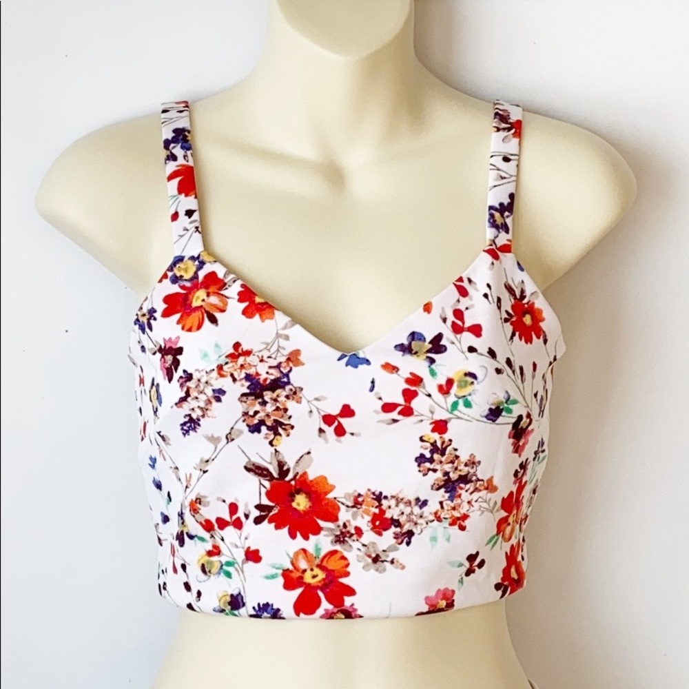 Express Floral Print Tank Crop Top Sz. Extra Small